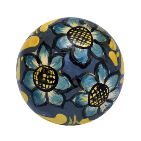 Hand Pinted Sunflower Indian Kashmiri Cabinet Knobs